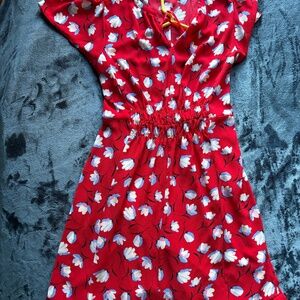 Talbots Red Floral Dress
